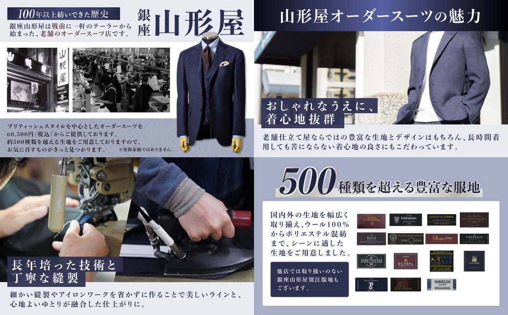 【K1-003】銀座山形屋 メンズオーダー仕立券（60,000円分）