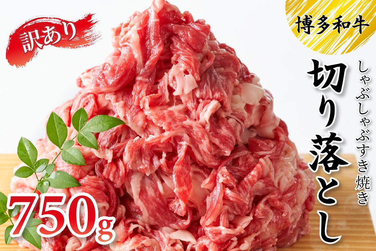 訳アリ！博多和牛しゃぶしゃぶ すき焼き750gセット 肉 牛肉 黒毛和牛 博多和牛 国産 国産牛 牛 和牛 切り落とし【014-0019】