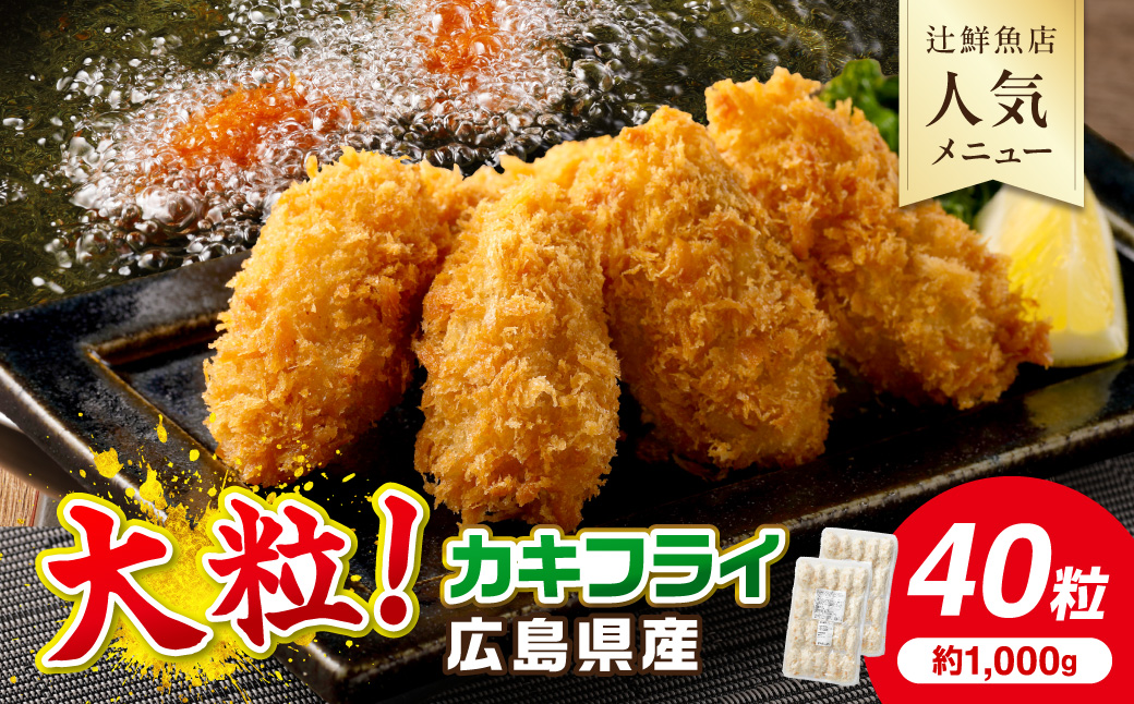 サクサクッ!国産大粒カキフライ40粒(約1kg) カキフライ カキ かき  牡蠣 魚貝類 貝 海鮮【001-0011】