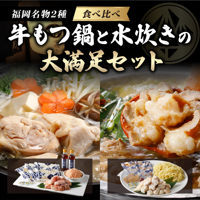 博多若杉もつ鍋＋水炊きセット(各4-5人前)【024-0018】