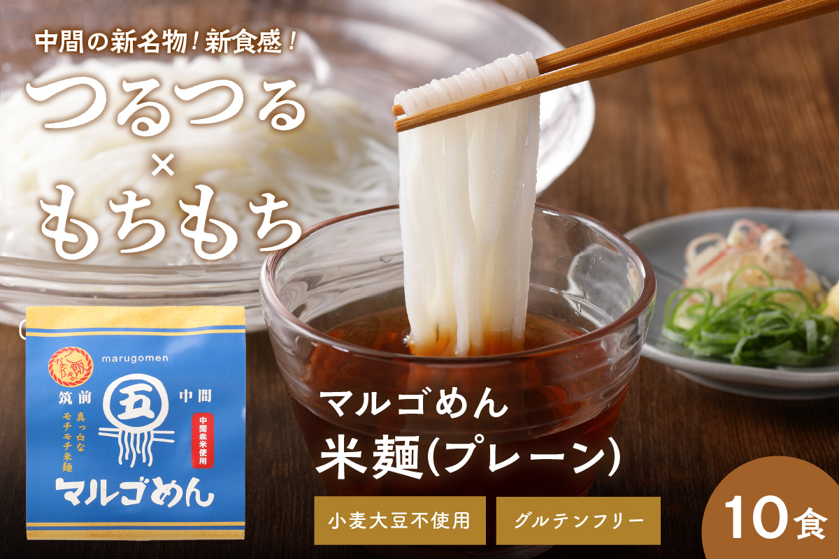 マルゴめん中間産米麺(プレーン)10食　グルテンフリー中間新名物スローフード　小麦大豆不使用【001-0006】