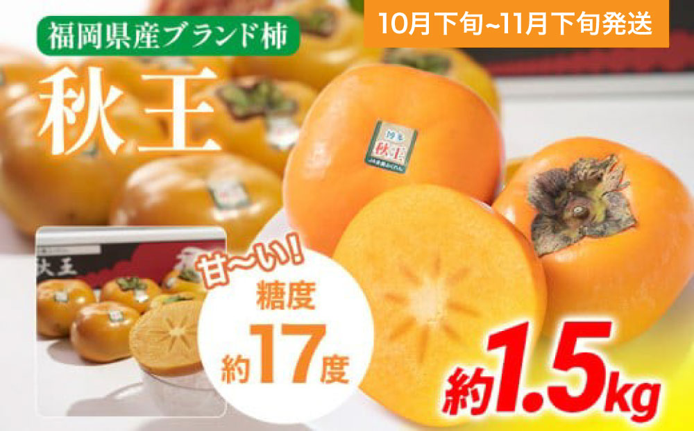 《先行予約》期間限定 福岡県産ブランド柿「秋王」 約1.5kg(4-6玉) 返礼品 お取り寄せグルメ お取り寄せ グルメ カキ かき 果物 フルーツ 南国フルーツ CO011