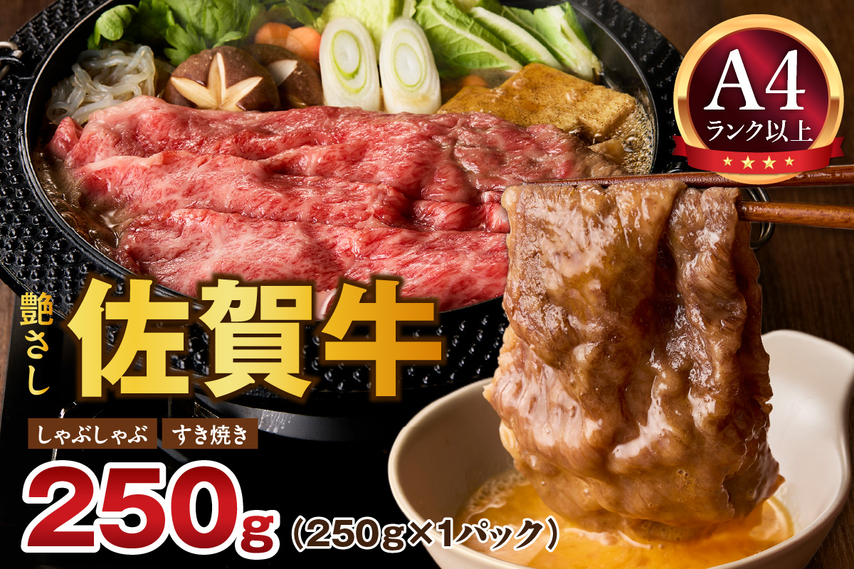 【 佐賀牛 250g 】佐賀牛 艶さし！ しゃぶしゃぶ すき焼き 250g 159-J1365