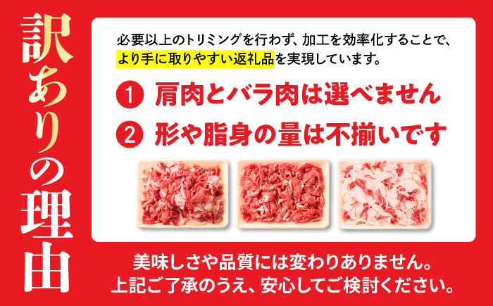 【不揃い訳あり・部位おまかせ】佐賀産和牛 切り落とし 肩orバラ 計1.2kg（600g×2） 吉野ヶ里町 [FDB001]