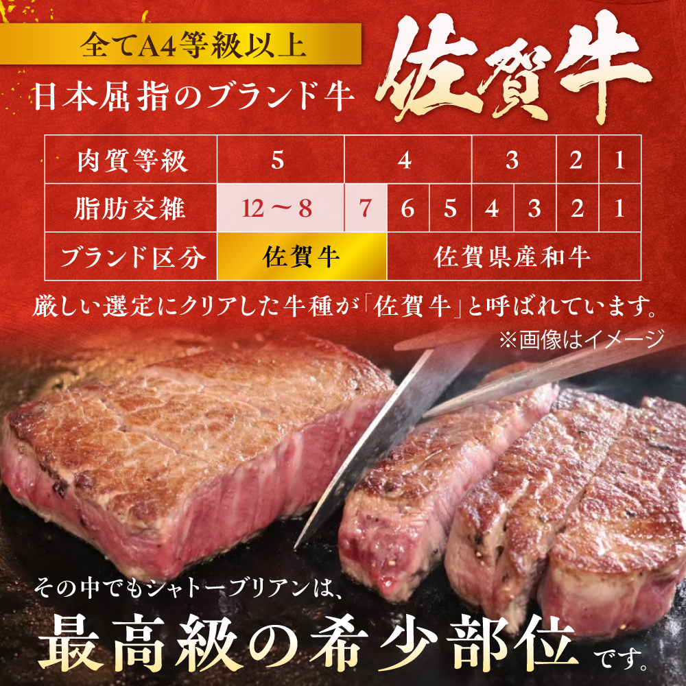 【最高級！とろける希少部位】 佐賀牛 シャトーブリアン 200g×4枚 総量800g 吉野ヶ里町/やま田商店 [FCH023]