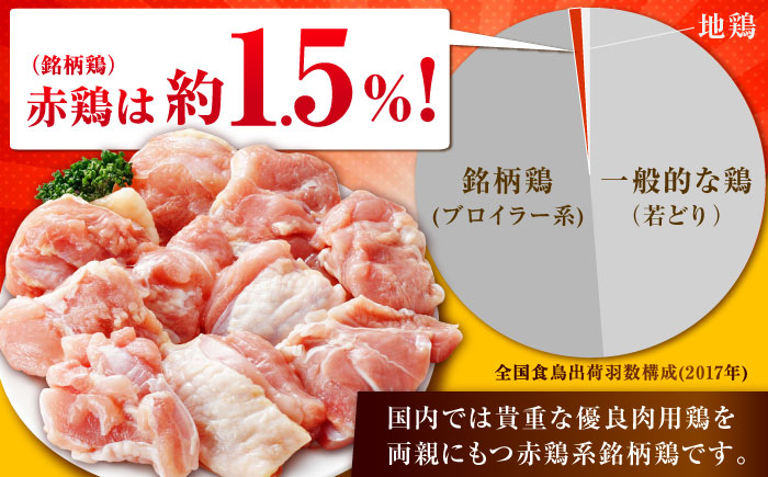 【1.5kg×9回定期便】赤鶏「みつせ鶏」もも切身（バラ凍結）1.5kg（300gｘ5袋）吉野ヶ里町/ヨコオフーズ [FAE198]