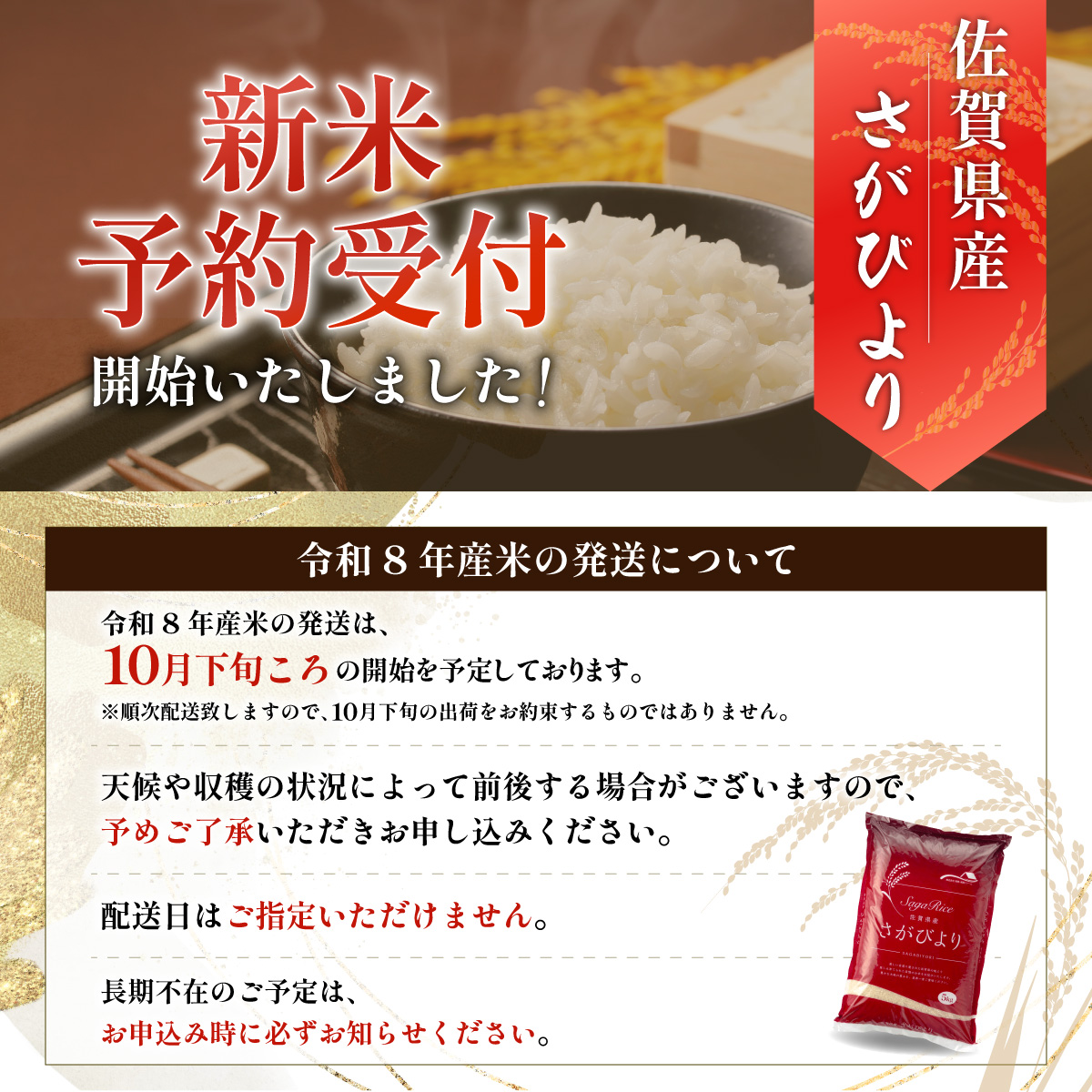 《10月下旬順次発送》令和8年産 新米 さがびより 佐賀県産（精米）10kg
