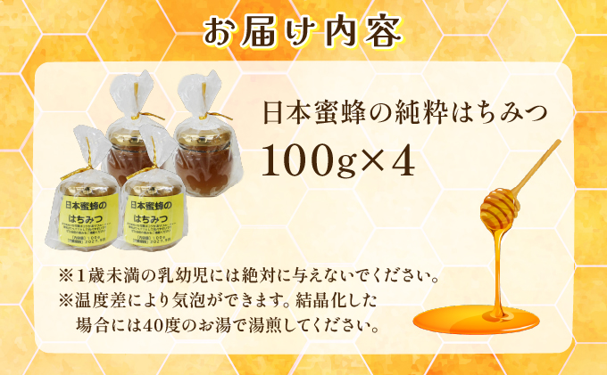 日本蜜蜂の純粋はちみつ 100g×4 C-694-HB