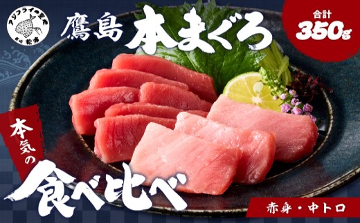 鷹島本まぐろ柵(赤身・中トロ) 合わせて350g( マグロ まぐろ 中トロ 赤身 本まぐろ 手軽 おつまみ 柵 流水解凍 )【B4-141】