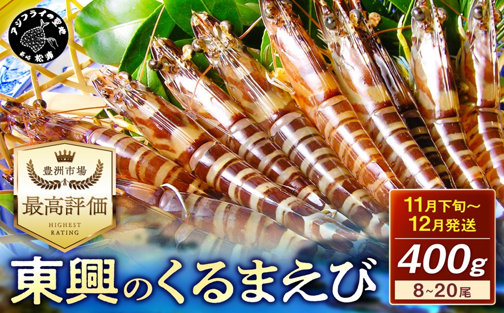 【宅配BOX不可】東興のくるまえび400g入【11月下旬～12月発送】( くるまえび 東興のくるまえび 車海老 海老 エビ )【116-0001-12M】