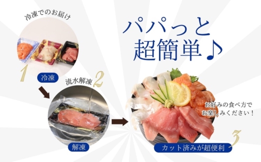 海鮮丼のたれ付！海鮮三昧贅沢3色丼セット 100g×3パック( 海鮮 海鮮丼 マグロ切落し 真鯛切落し  サーモン切落し)【B0-223】