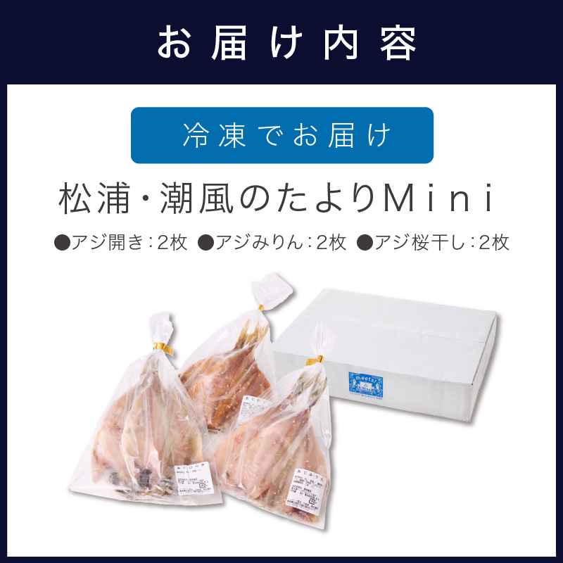 松浦・潮風のたより Ｍｉｎｉ( 松浦市 アジ 干物 アジ開き アジみりん アジ桜干し 詰め合わせ )【003-0001】