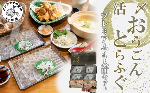 活〆おうごんとらふぐプレミアム4人前セット【095-0008】
