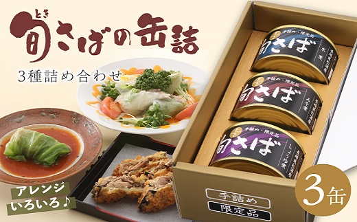 旬(とき)さばの缶詰 3種詰め合わせ( サバ さば 鯖 鯖缶 サバ缶 さば缶 缶 缶詰 魚 アウトドア BBQ バーベキュー キャンプ 常備食 緊急 災害 非常食 保存食 非常時 御歳暮 お歳暮 お中元 御中元 贈答 プレゼント 贈り物 ギフト 母の日 お母さん 保存食 非常食 防災 備蓄 長期保存 )【048-0001】