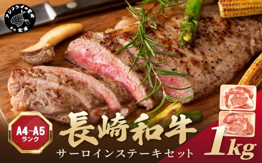 【A4～A5】長崎和牛サーロインステーキセット 1kg(250ｇ×4枚)( 肉 牛肉 牛 長崎和牛 国産牛 サーロイン ステーキ ステーキ肉 お取り寄せ プレゼント ギフト 送料無料 人気 美味しい 返礼品 おすすめ )【181-0043】
