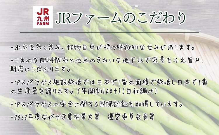 JR九州ファームの夏アスパラガス Lサイズ1.2kg( アスパラガス アスパラ 夏アスパラ 野菜 甘み 柔らかい 松浦市 )【B0-267】