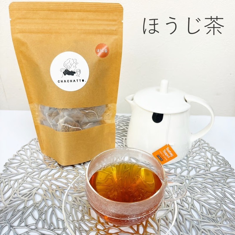 chachatto. 緑茶・ほうじ茶・和紅茶 ひも付きティーバックセット(各2パック) ( 緑茶 ほうじ茶 和紅茶 ティーバック お茶 テトラ型 )【008-0009】