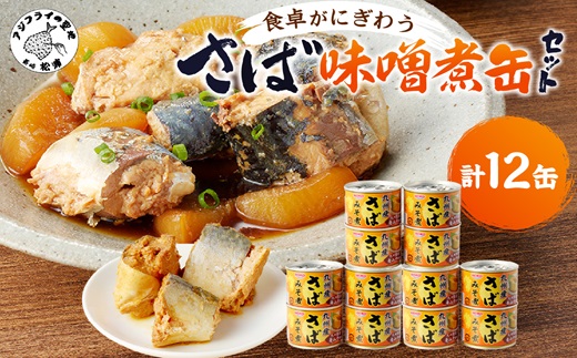 さば味噌煮缶セット(12缶)( さば サバ 鯖 さば缶 サバ缶 非常食 保存食 簡単調理 )【008-0019】