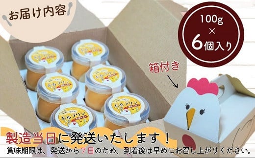 たまごやさんのぷるプリン 6個入(濃厚仕立て)( 新鮮 赤たまご ぷりん プリン 濃厚 カスタード )【136-0001】