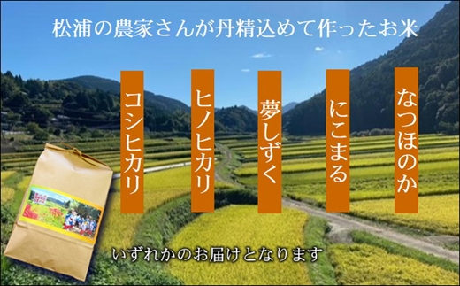 【全3回定期便】お米の定期便5kg ( 定期便 米 お米 ご飯 白米 夢しずく コシヒカリ ヒノヒカリ にこまる なつほのか )【074-0002】