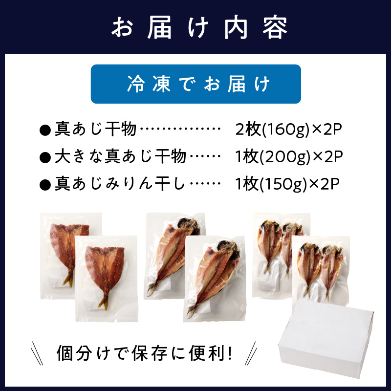 真あじみりん干し・干物詰合せ ( あじ 干物 みりん干し 詰め合わせ セット 真あじ アジ )【B3-110】
