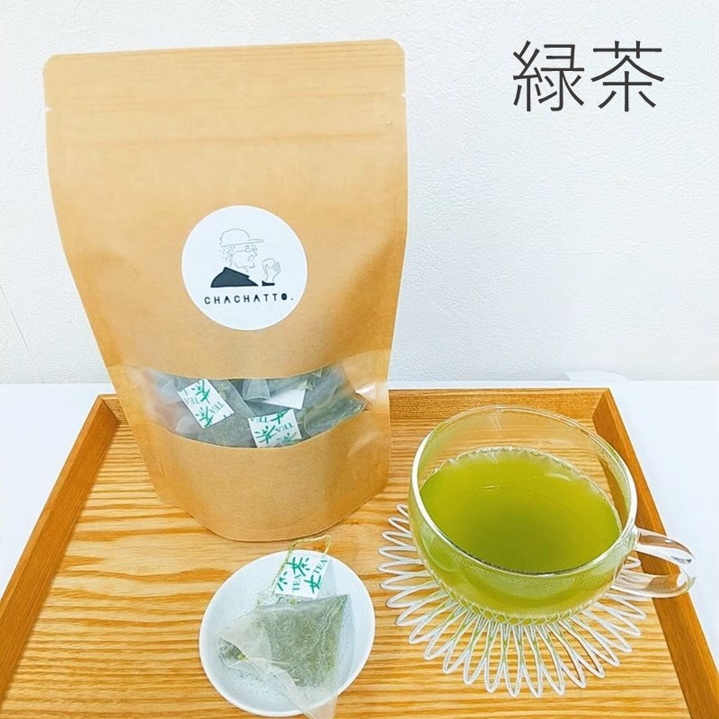 chachatto. 緑茶・ほうじ茶・和紅茶 ひも付きティーバックセット(各2パック) ( 緑茶 ほうじ茶 和紅茶 ティーバック お茶 テトラ型 )【008-0009】