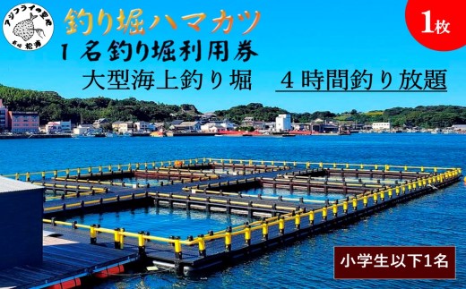 【釣り堀ハマカツ】1名釣り堀利用券(小学生以下1名)【014-0001】