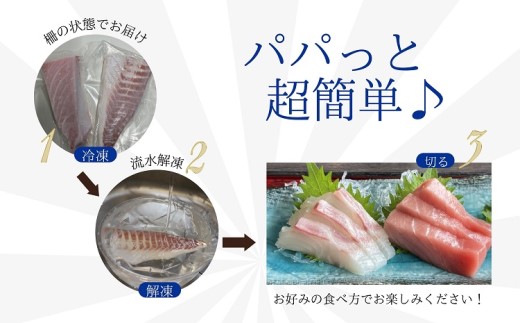 海鮮丼のたれ付！長崎県産本まぐろ＆ハーブ仕立ての真鯛　柵セット2種300g【B1-173】