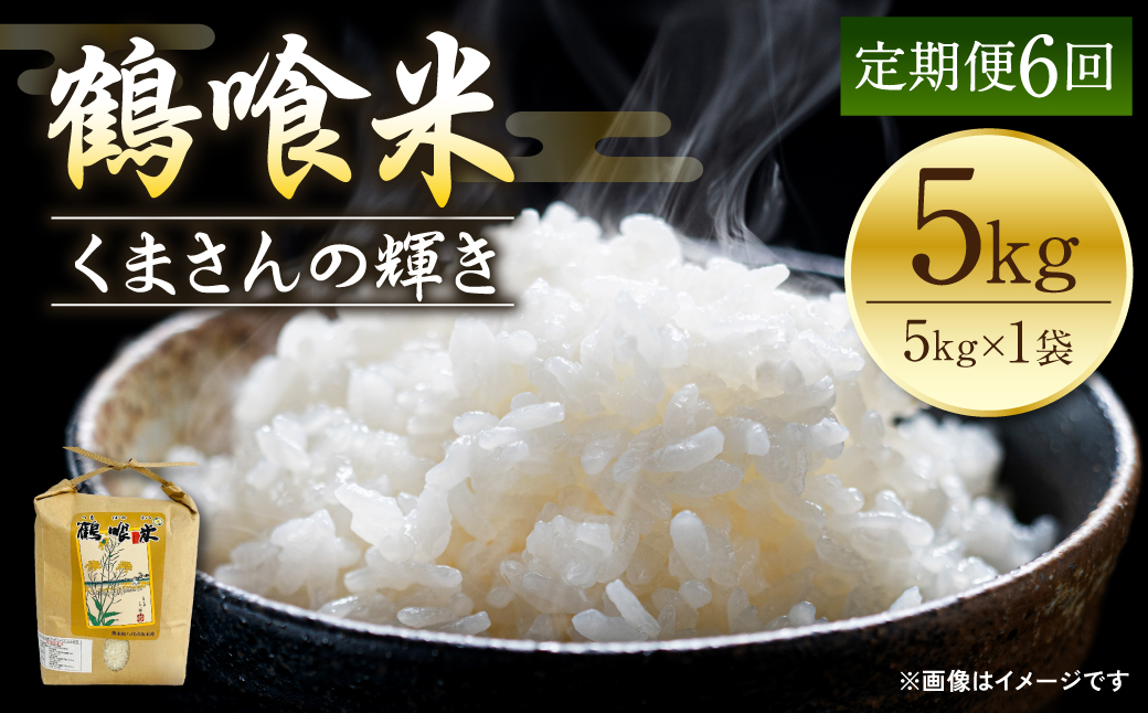 【先行予約】 《令和8年産》 【定期便6回】 鶴喰米 精米 5kg×1袋 くまさんの輝き 米 お米 白米 ご飯 おにぎり 熊本県 八代市 【2026年11月上旬より順次発送】