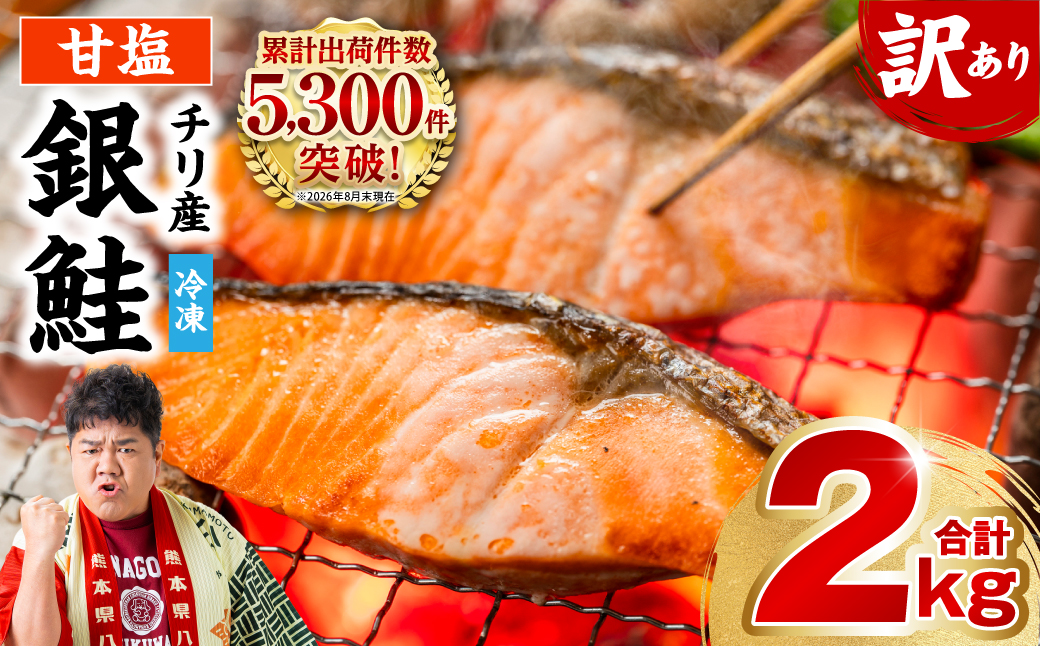【訳あり】 銀鮭 切り身 たっぷり合計 2kg 甘塩 鮭 塩鮭 サケ 切身 切り身 大容量 人気の鮭 カマ 希少 魚