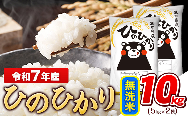 令和7年産 無洗米 ひのひかり 10kg《3-7日以内に出荷予定(土日祝除く)》コメ 米 無洗米 令和7年産 高レビュー｜人気米 熊本県産米 お米 生活応援米