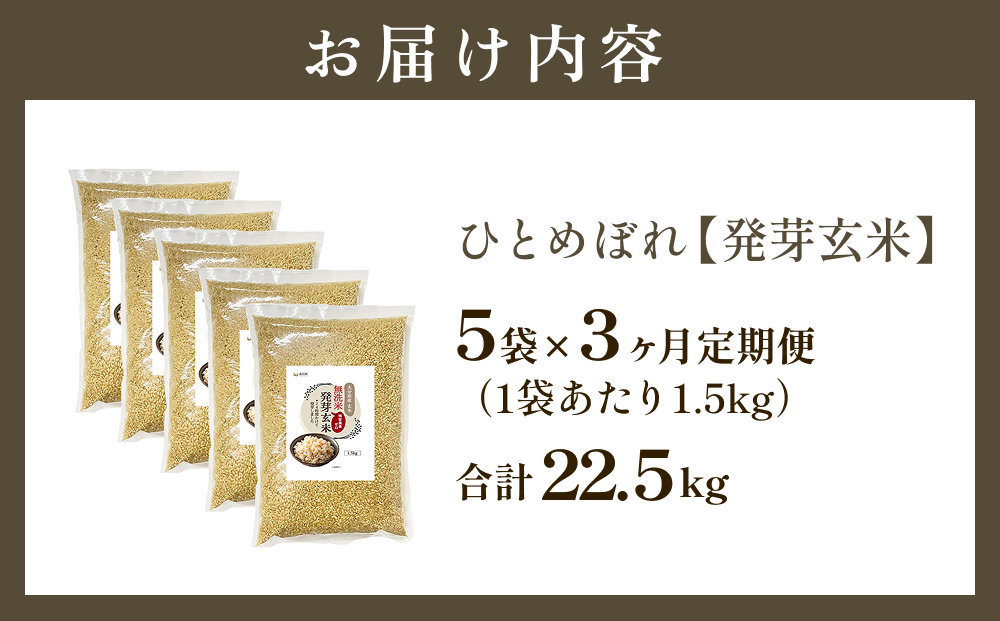 特A ひとめぼれ 米 残留農薬ゼロ 発芽玄米 1.5kg × 5袋 3ヶ月 毎月定期便 無洗米 令和7年度産 玄米 こめ コメ お米 ヒトメボレ ご飯 ライス 大分県 大分 玖珠町 玖珠