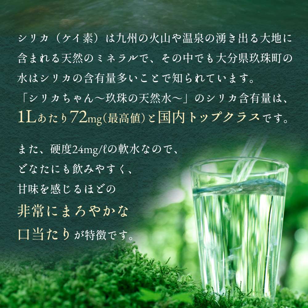 【3ヶ月定期便】天然水 シリカ 525ml × 40本 ＜シリカちゃん〜玖珠の天然水〜＞    水 水 500ml 500ml 天然水 天然水 ラベルレス 天然シリカ 水 シリカ水 ミネラルウォーター 国産 保存可能 水 防災 備蓄 シリカ水 シリカ水 SDGs