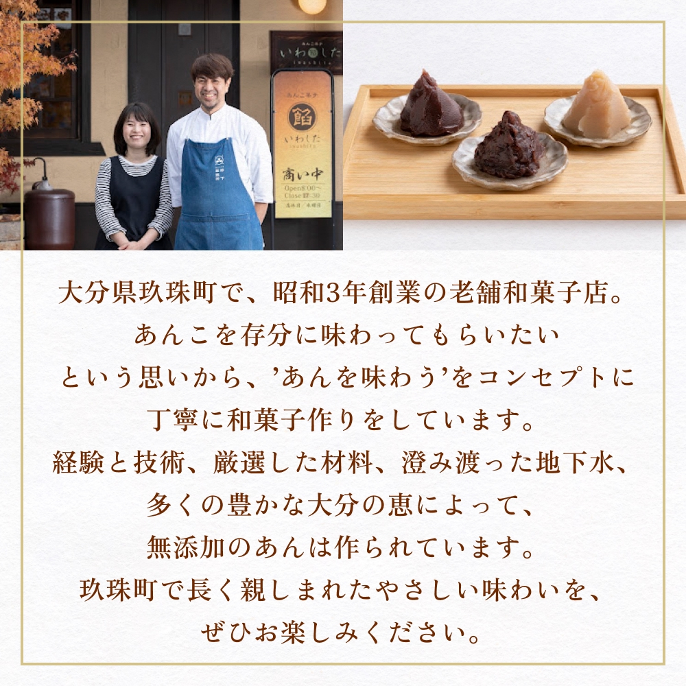岩下製餡所 あんこペースト 1kg 2袋（計2kg） つぶ  餡子  つぶ餡 あんこ  ペースト