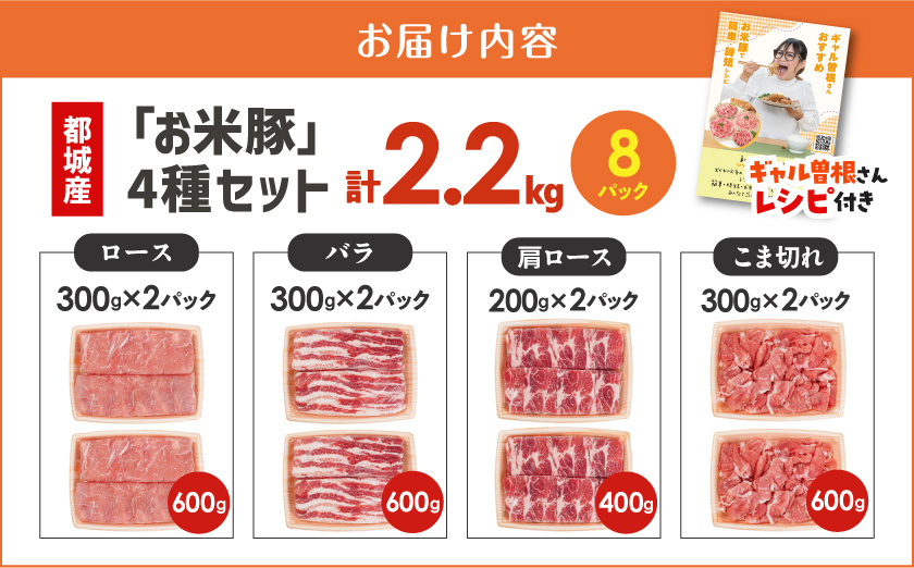 お米豚2.2kgセット≪みやこんじょ快速便≫_14-3101-R