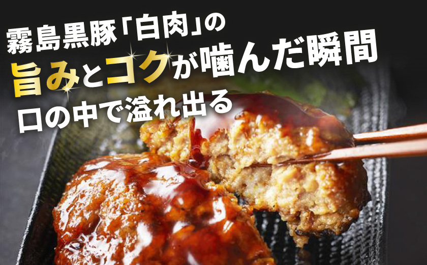 霧島黒豚 3種の煮込みハンバーグ 12個セット (デミグラスソース仕立て・和風おろしソース仕立て・大人の照焼きソース仕立て)_11-28-001-12 脂身 厳選 霧島黒豚 じっくり 3種類 ソース ふっくら 煮込みハンバーグ 小分けセット！ ハンバーグ 豚肉