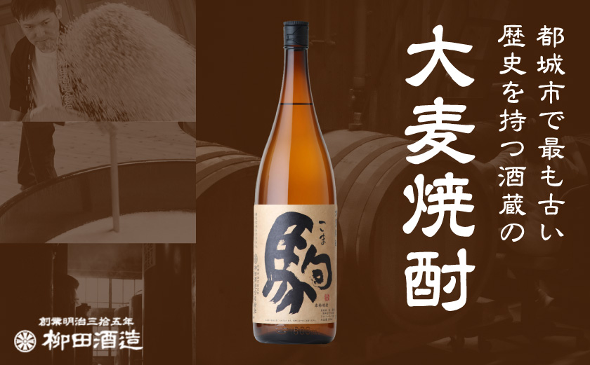 【柳田酒造】大麦焼酎 駒(25度)900ml×8本 ≪みやこんじょ特急便≫_AE-0751