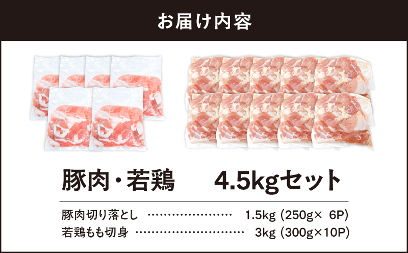 【10/1(木)より寄附金額改定予定】鹿児島県産豚肉・若鶏 4.5kgセット　KN105-015-02