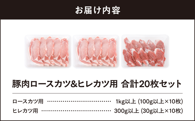 【10/1(木)より寄附金額改定予定】2640 豚肉ロースカツ、ヒレカツ用合計20枚セット　KN105-014