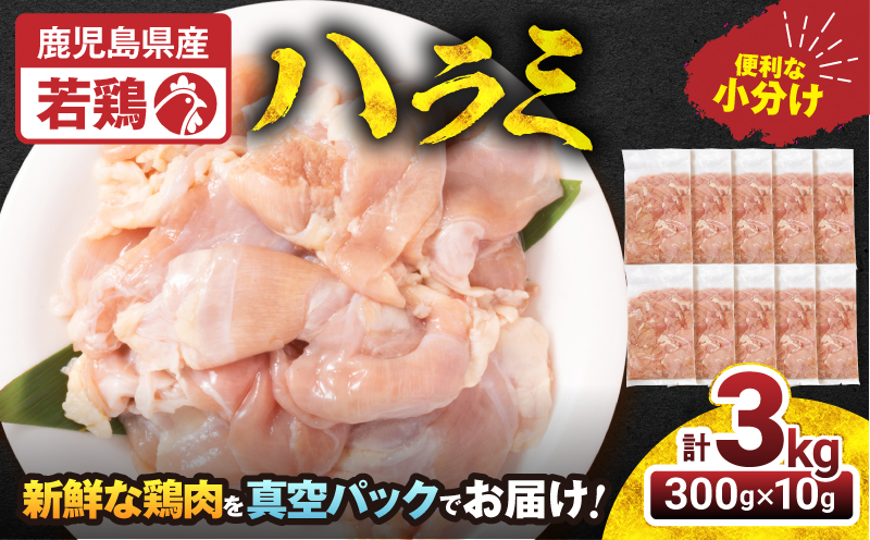 【10/1(木)より寄附金額改定予定】鹿児島県産若鶏ハラミ 3kgセット　KN105-017