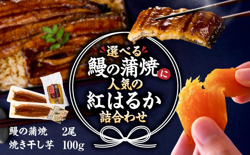 鰻の蒲焼に人気の紅はるか詰め合わせ 2尾＋焼き干し芋 100g　KN026-021-01