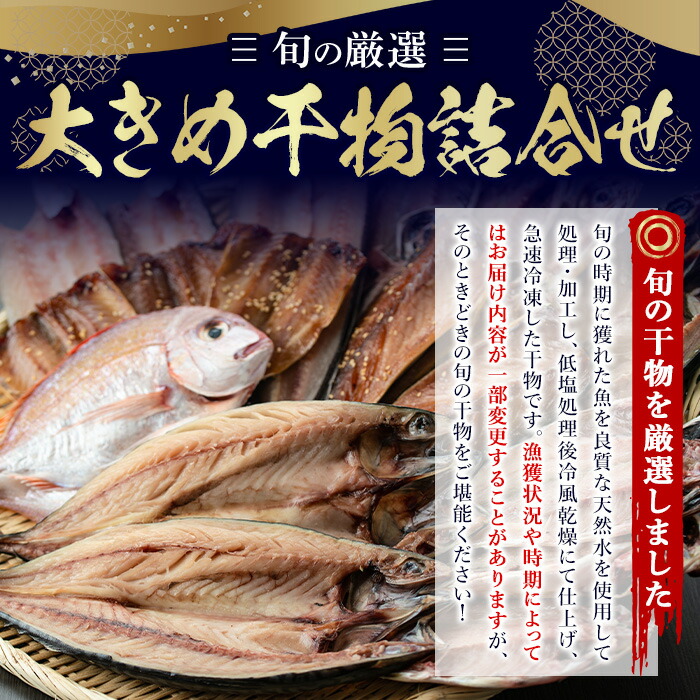 No.406-C 大きめ干物詰合せ＜合計約4.9kg＞ 干物 セット 詰め合わせ ひもの 魚介類 魚 あじ さば おかず おつまみ お楽しみ 【みのだ食品】