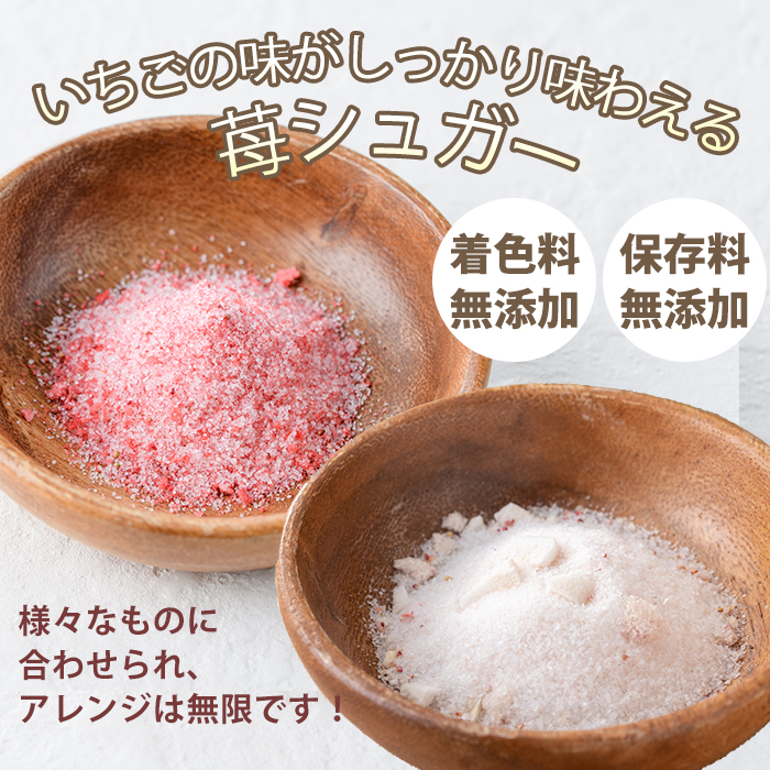 No.881 紅白苺のシュガー(60g×2瓶)とフリーズドライ(10g×1袋) 【ままりあ農園】