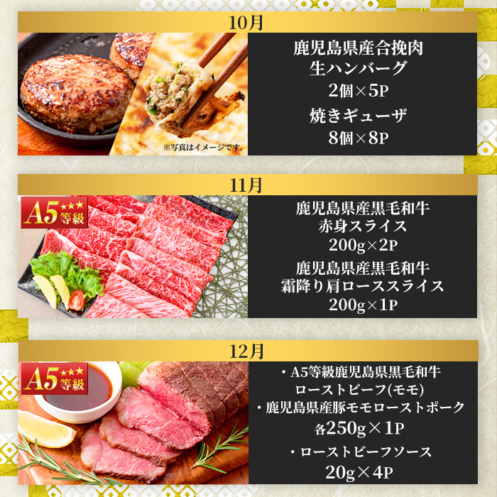 No.754 ＜定期便・全12回(連続)＞お楽しみ！大人気の返礼品定期便(全12回・ステーキ、ハンバーグ、ローストビーフなど)【LRプラスK】