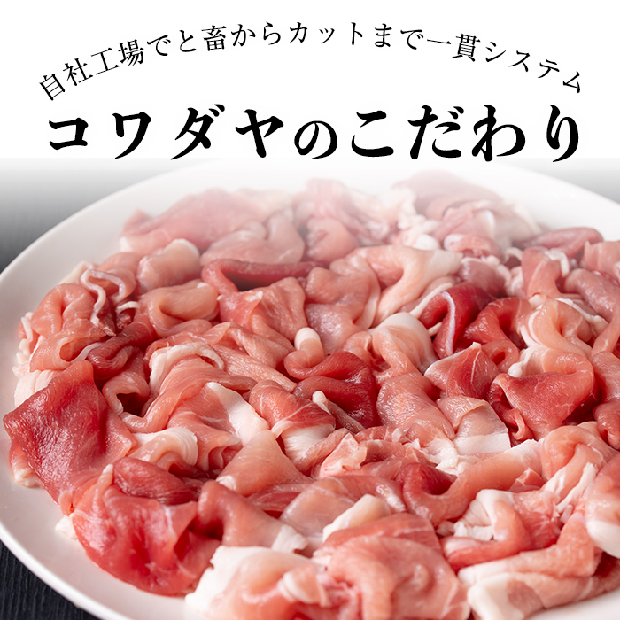 No.404 鹿児島県産黒豚肉使用！黒豚切り落とし合計1.3kg超！(150g×9P)【コワダヤ】