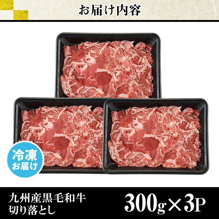 【三太郎の日限定】九州産黒毛和牛切り落とし(計900g・300g×3P) 牛肉 切落し 和牛 冷凍 国産 九州産 小分け お肉 牛丼 野菜炒め カレー No.1015-KG【LRプラスK】